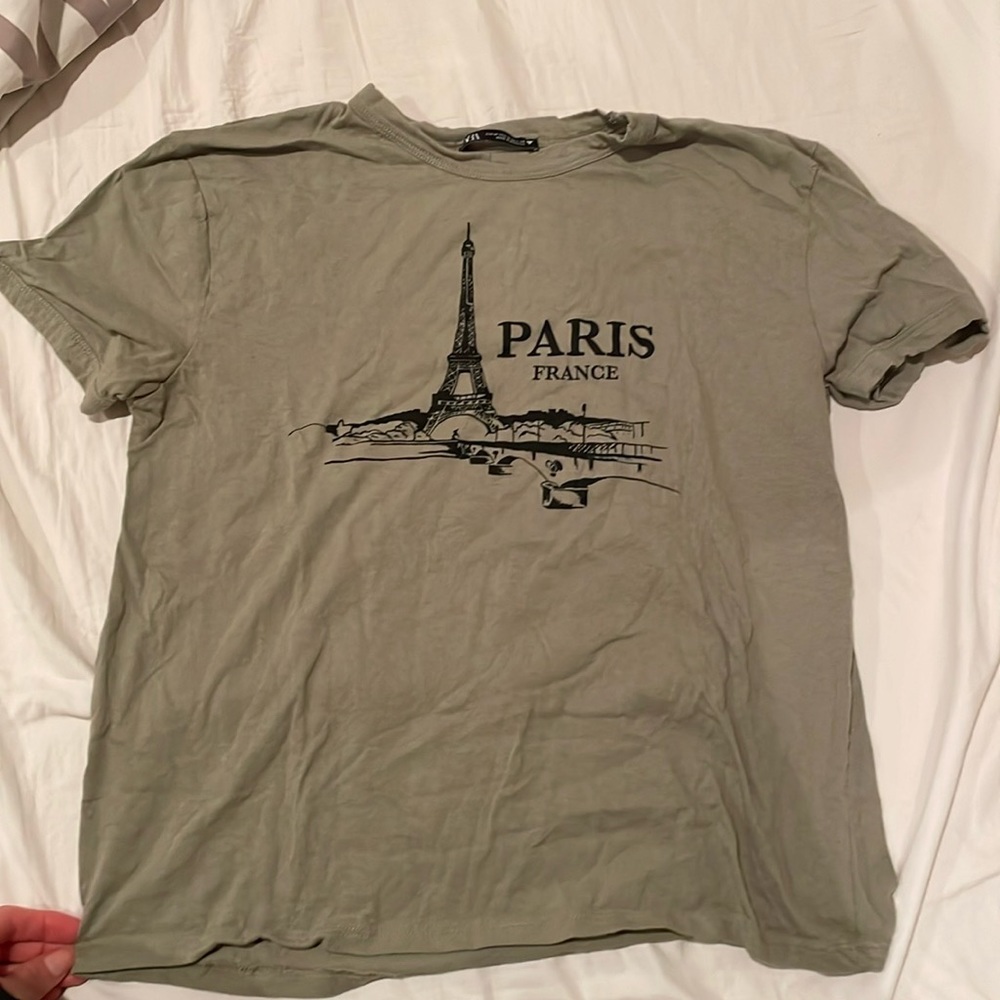 Olive green graphic tee